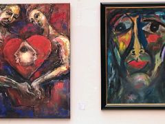 07 Two modern paintings, the left by Cecil Cooper at the Olympia Gallery The Art Centre Kingston Jamaica